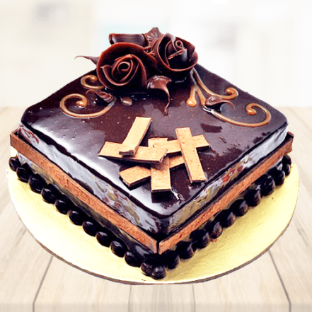 Chocolate loaded store cake